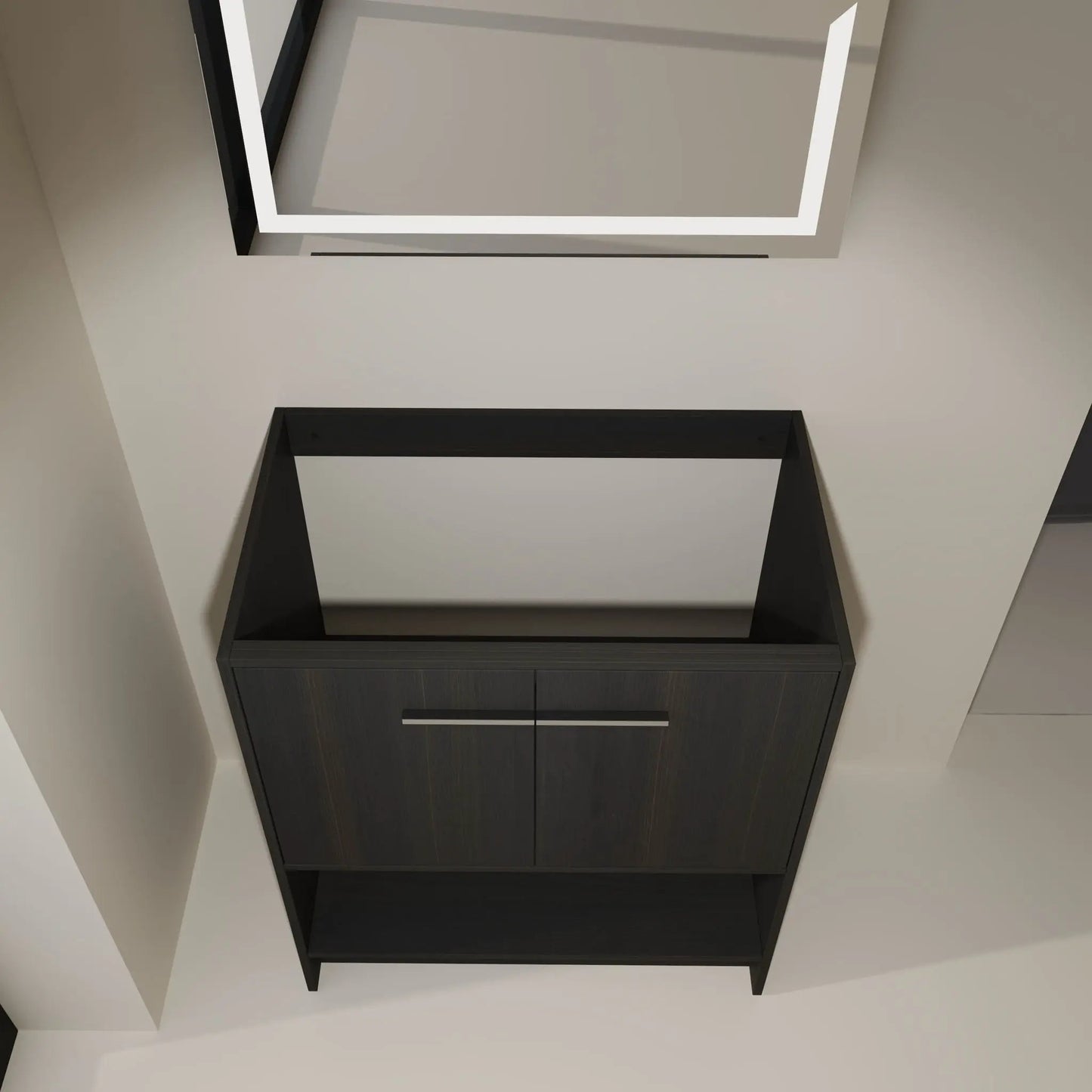Sleek Freestanding Bathroom Vanity with Two Doors