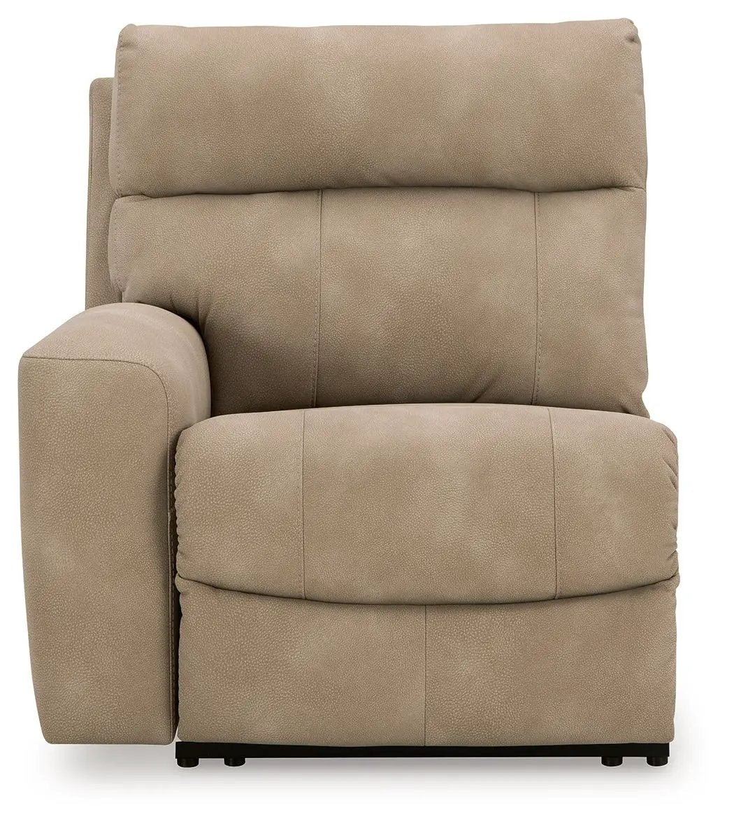 Next-Gen Durapella reclining sectional in tan pebble-textured fabric with plush cushions on Tampa Home & Garden Store