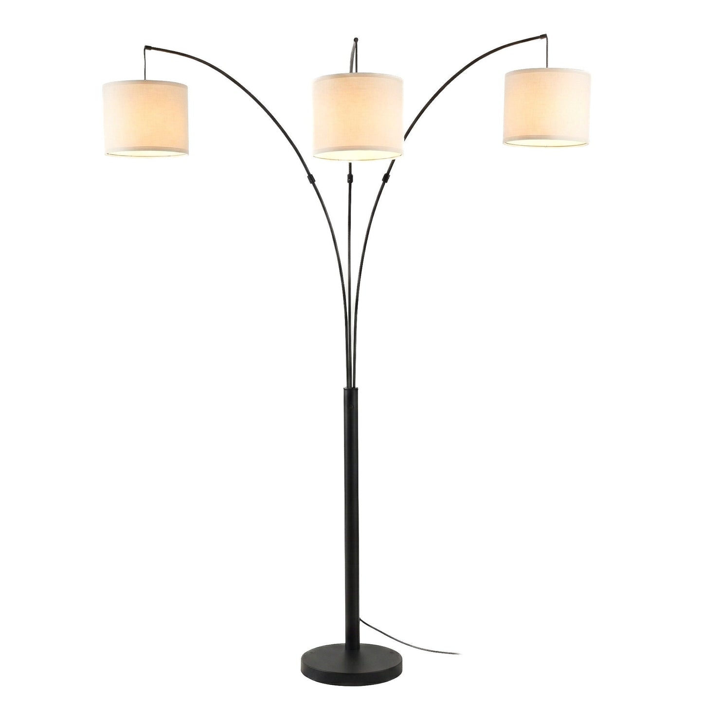 Royal 3-armed arc floor lamp in oil-rubbed bronze with linen shade, HouseOfZazla on Tampa Home & Garden Store