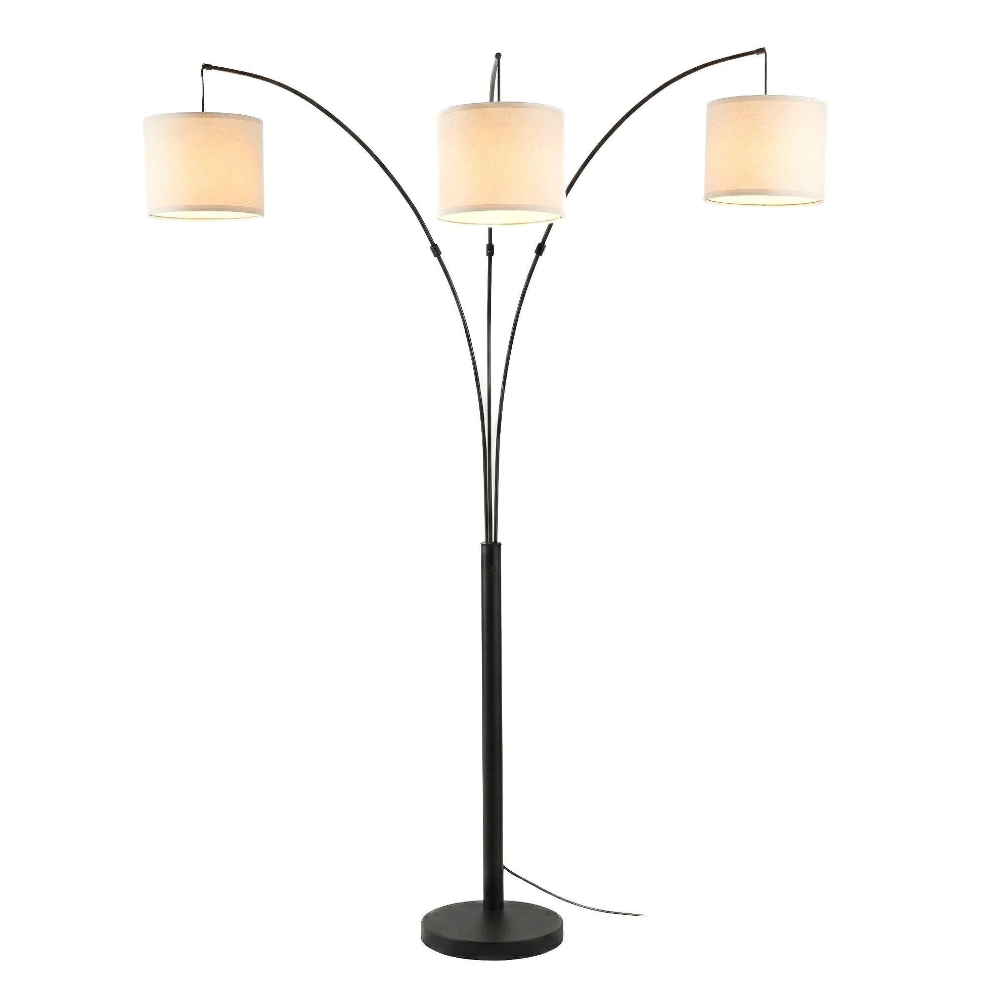 Royal 3-armed arc floor lamp in oil-rubbed bronze with linen shade, HouseOfZazla on Tampa Home & Garden Store