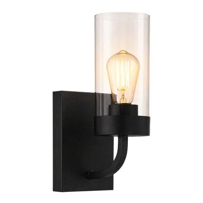 Zephyr sconce black finish with clear glass shade bulb HouseOfZazla on Tampa Home & Garden Store