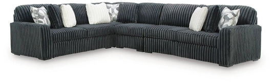 Midnight-Madness stationary sectional in charcoal corduroy by Unique Piece Furniture on Tampa Home & Garden Store
