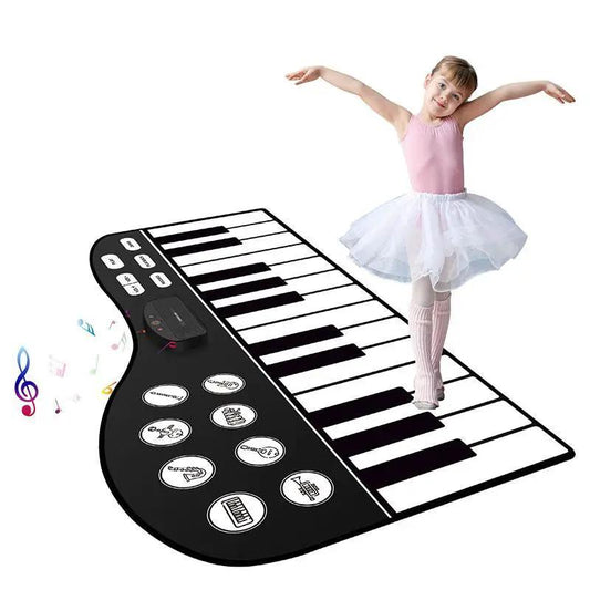 Stevvex musical piano mat for kids with black control panel and large keyboard rug on Tampa Home & Garden Store