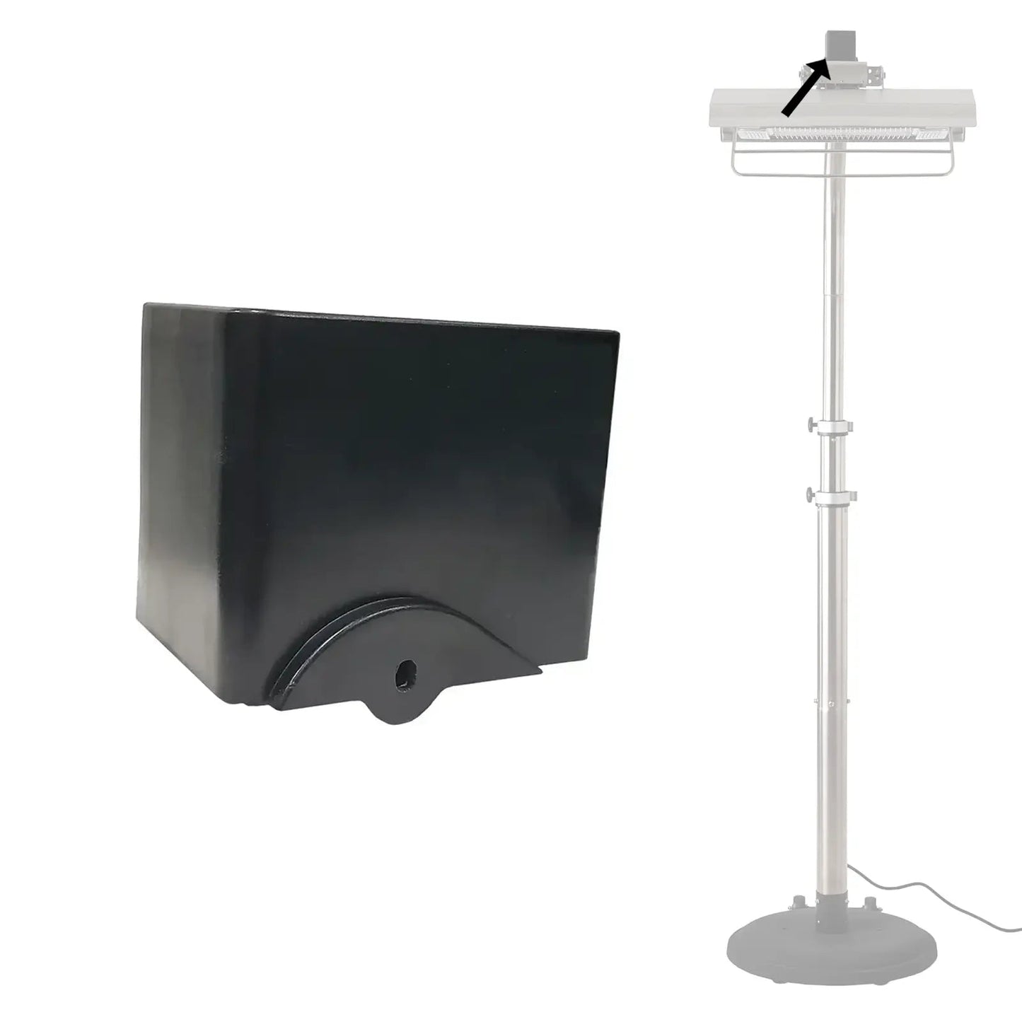 02117/02678 switch box with patio heater stand, black metal housing for replacement parts on Tampa Home & Garden Store