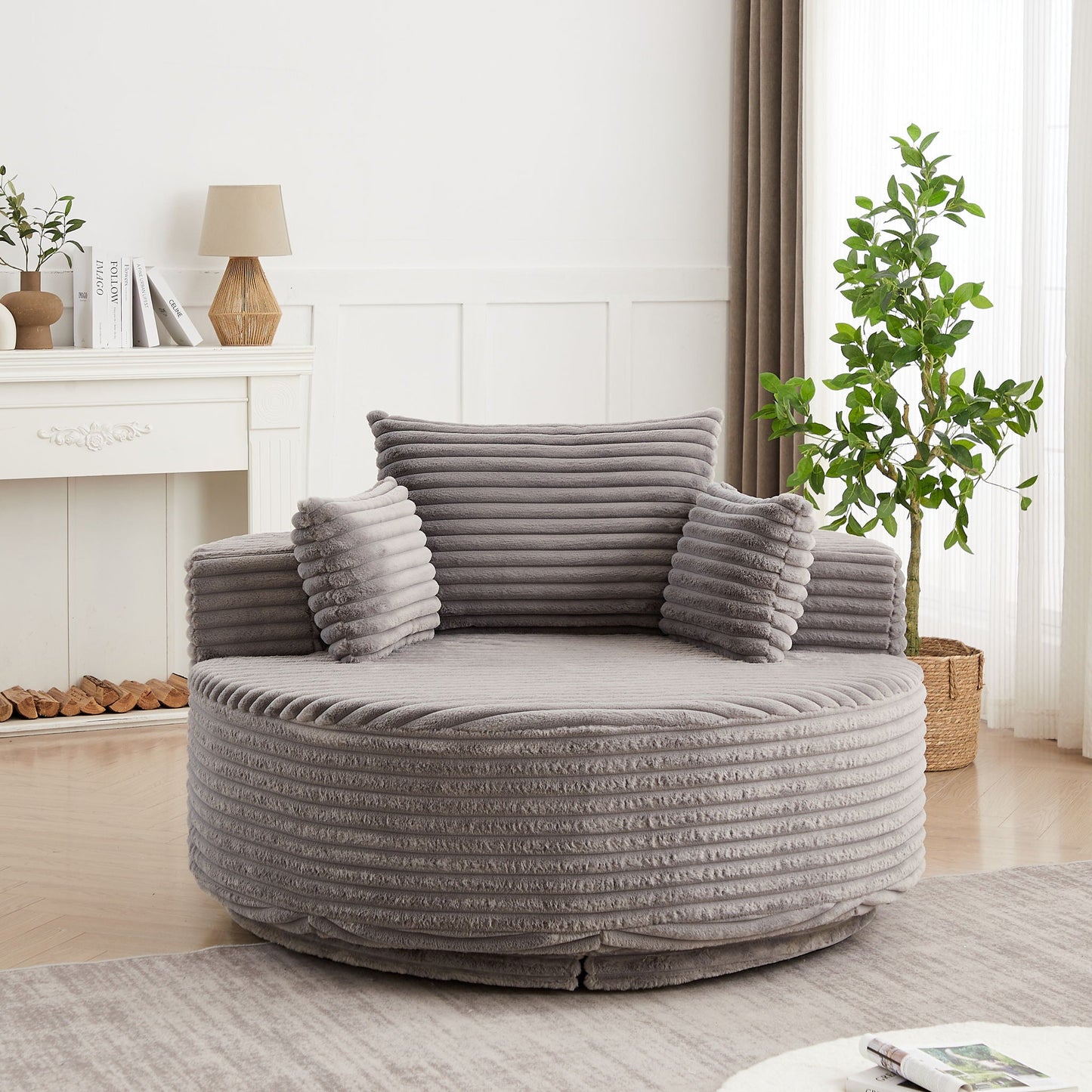 Modern Single Sofa and Swivel Sleeper Chair