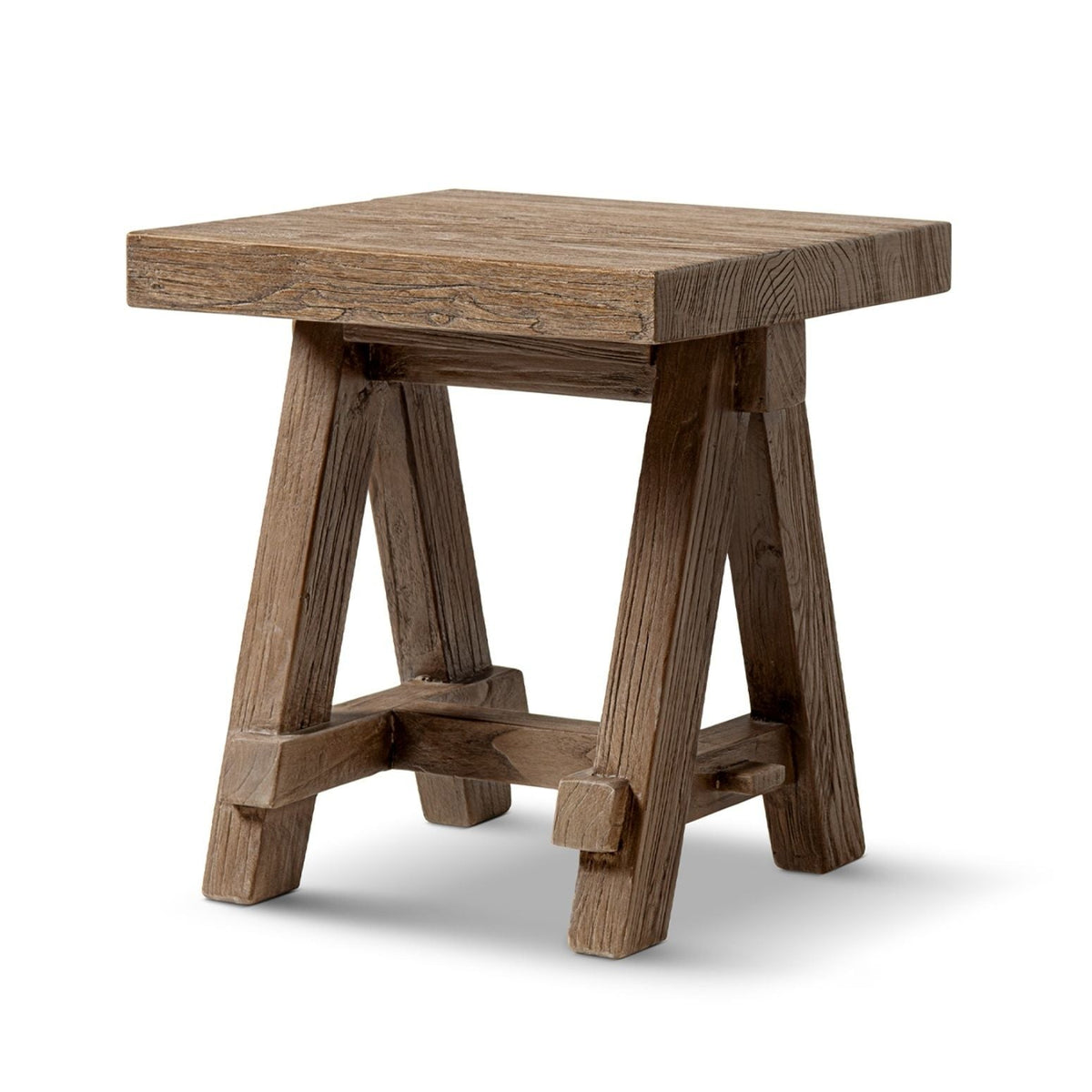 Trestle coffee table in solid reclaimed elm with dark brown finish by HouseOfZazla on Tampa Home & Garden Store