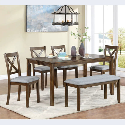 Kitchen Dining Set rectangular table with six gray chairs by Unique Piece Furniture on Tampa Home & Garden Store
