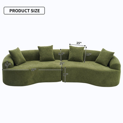 4 Seater green fabric sofa with cushions by HouseOfZazla for living room on Tampa Home & Garden Store