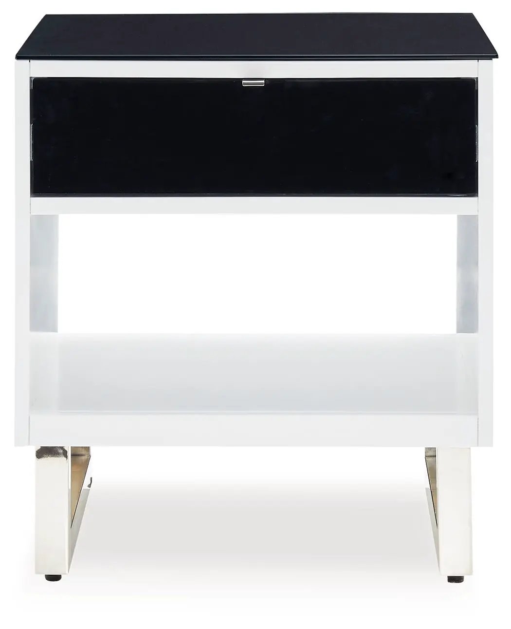 Gardoni Rectangular End Table in White and Black