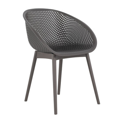 2 Piece Durable Single Chair With Hollow Out Design gray plastic lattice chair set HouseOfZazla on Tampa Home & Garden Store