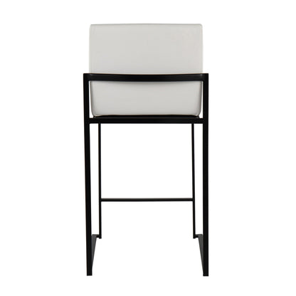 Fuji high back counter stool cream upholstery with black metal frame on Tampa Home & Garden Store