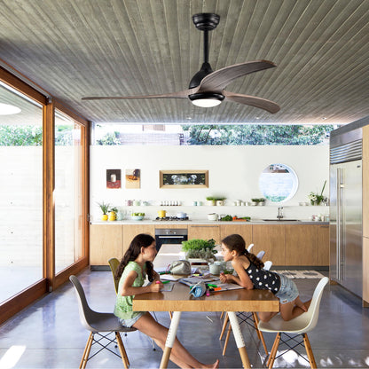 Ceiling fan 52in with solid wood blades, black housing, light and remote by HouseOfZazla on Tampa Home & Garden Store