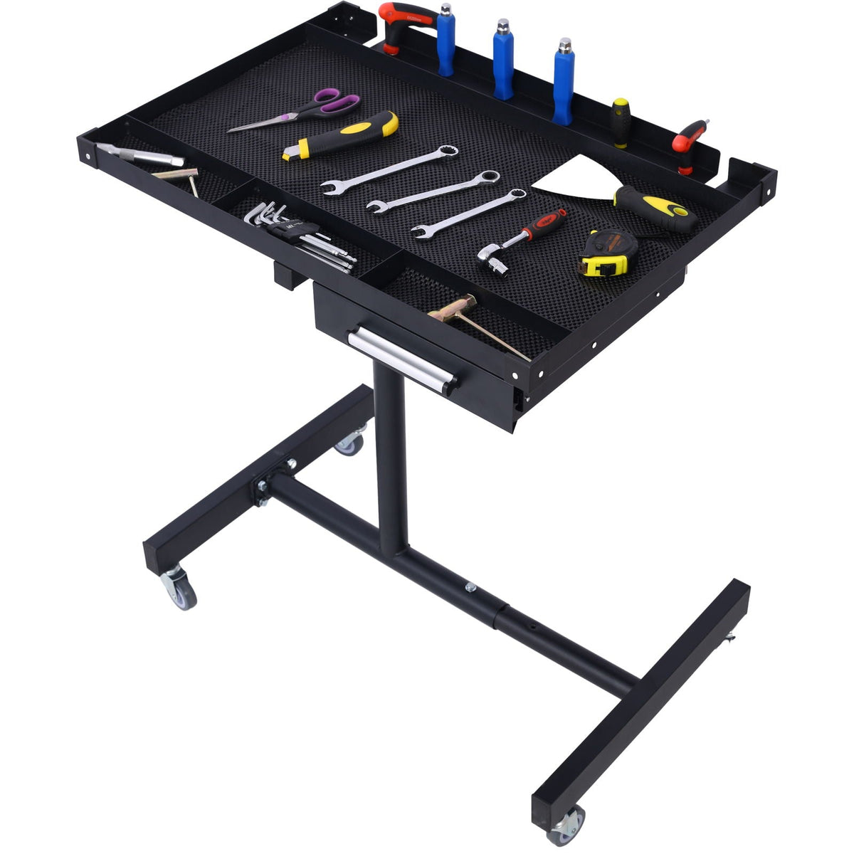 Adjustable Tear Down Work Table With Drawer by HouseOfZazla, black steel power station on Tampa Home & Garden Store