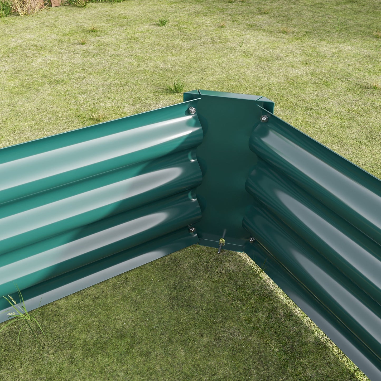 Metal raised garden bed rectangle planter 4x2x1ft teal HouseOfZazla on Tampa Home & Garden Store