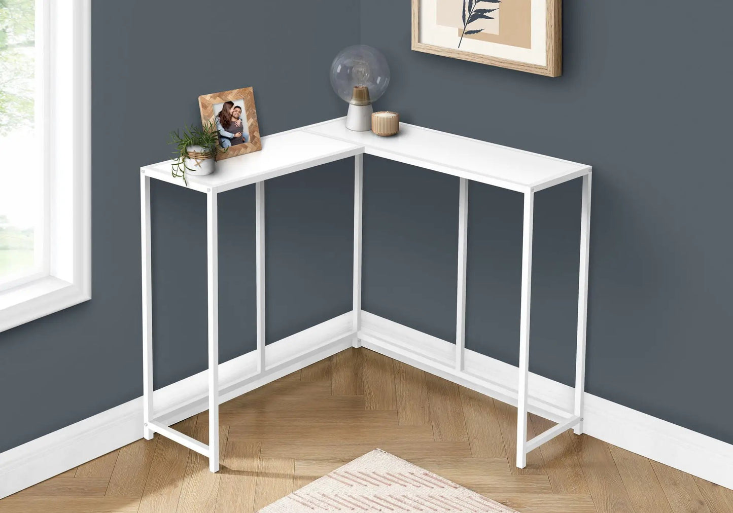 Corner Console Table With L Shaped Design