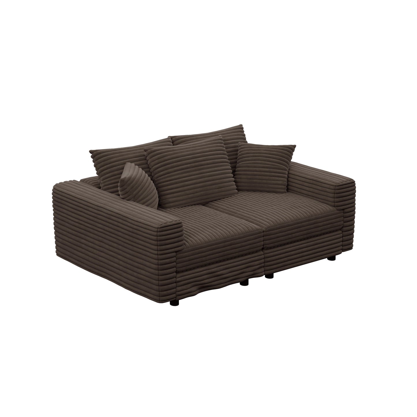 Deep Seat Sofa Bed With Ottoman and Soft Pillows