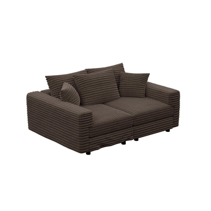 Deep Seat Sofa Bed With Ottoman and Soft Pillows