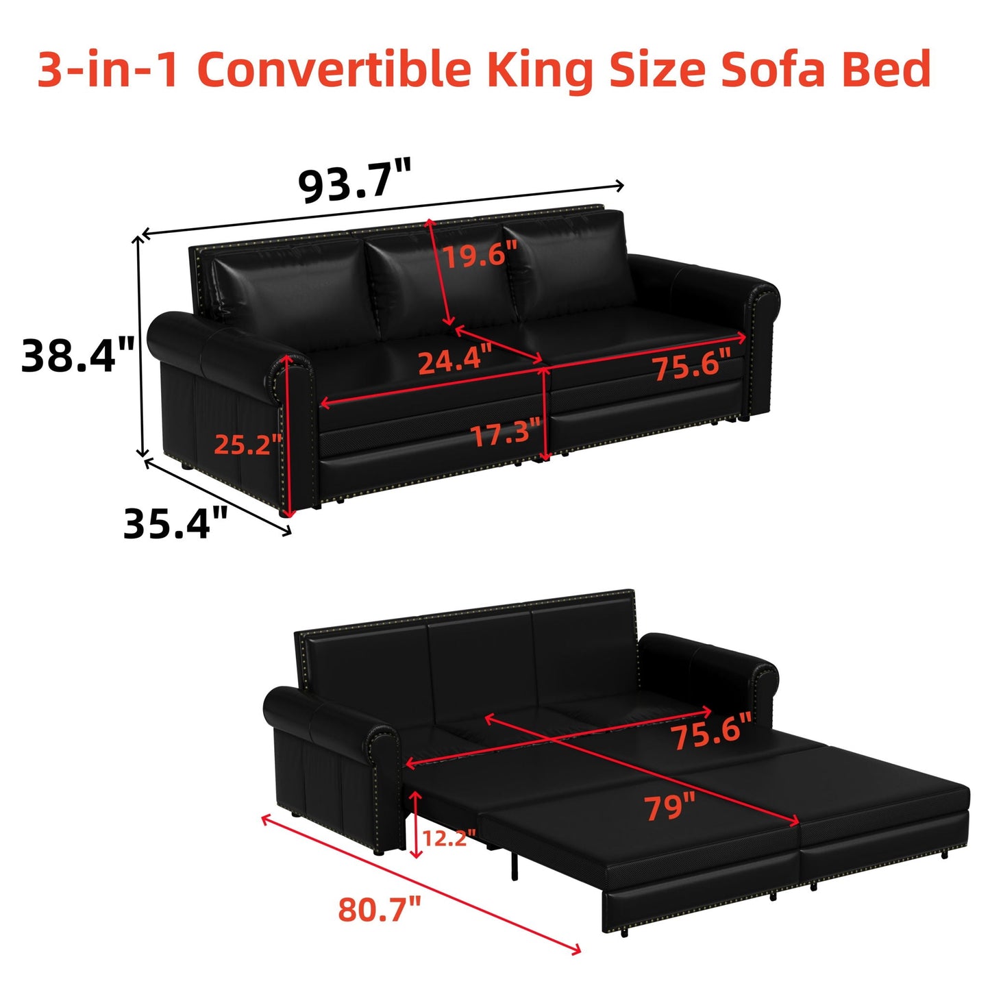 Chesterfield and convertible sleeper sofa