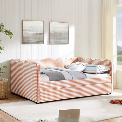 Gingham Daybed With USB Port and Wave Design