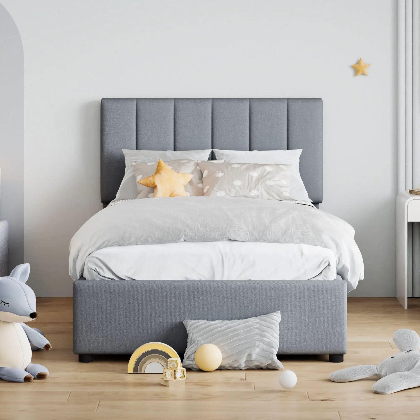 Upholstered Platform Bed with Hydraulic Storage