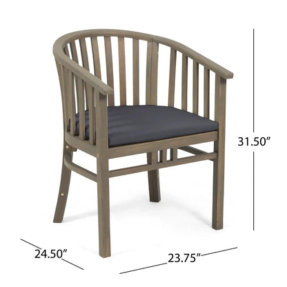Outdoor wooden dining chairs with cushions set of 2 brown by HouseOfZazla on Tampa Home & Garden Store
