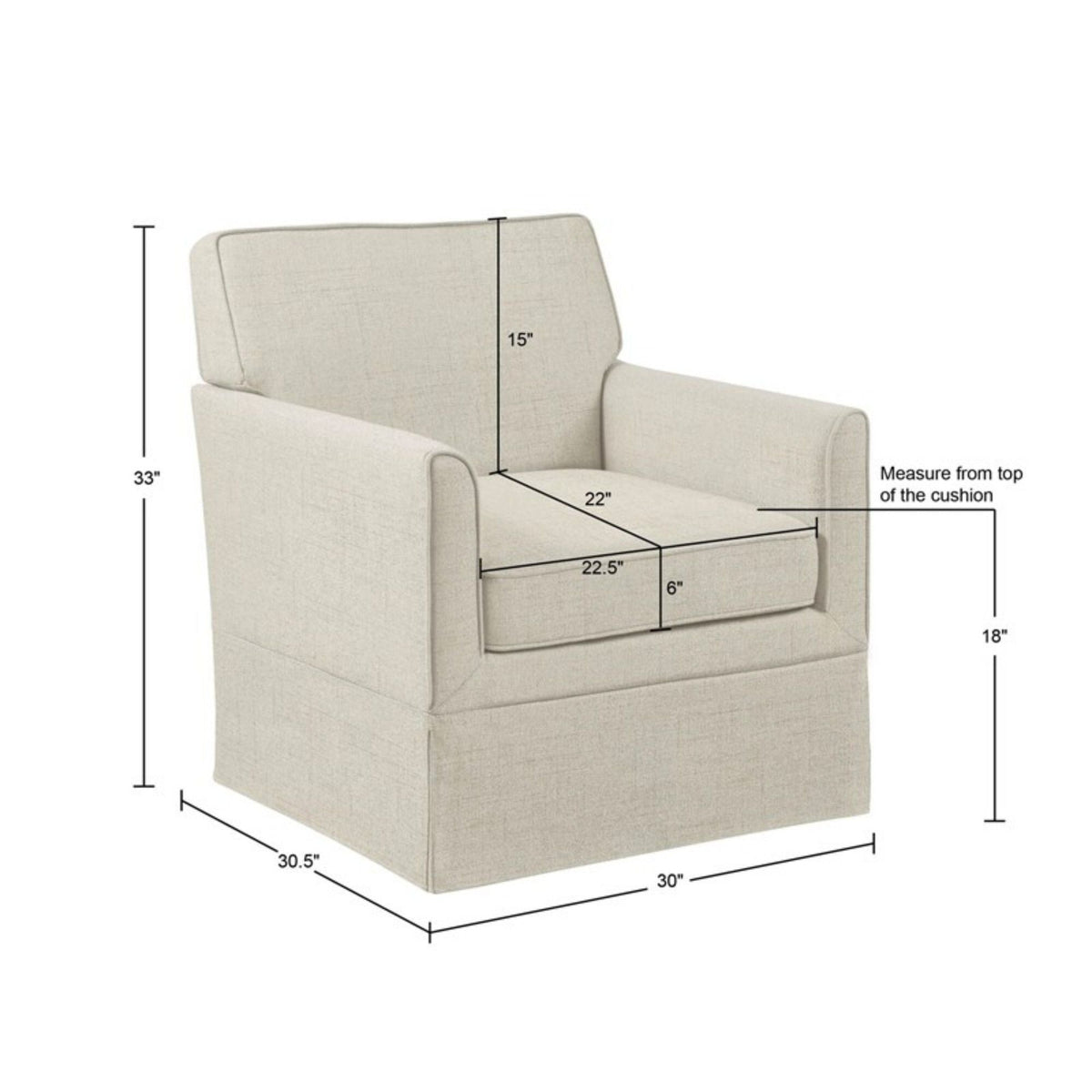 Timeless Track Arm Accent Chair And Skirt Base