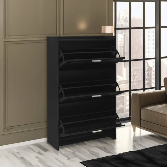 U Can 3-drawer black shoe cabinet for entryway with metal handles on Tampa Home & Garden Store