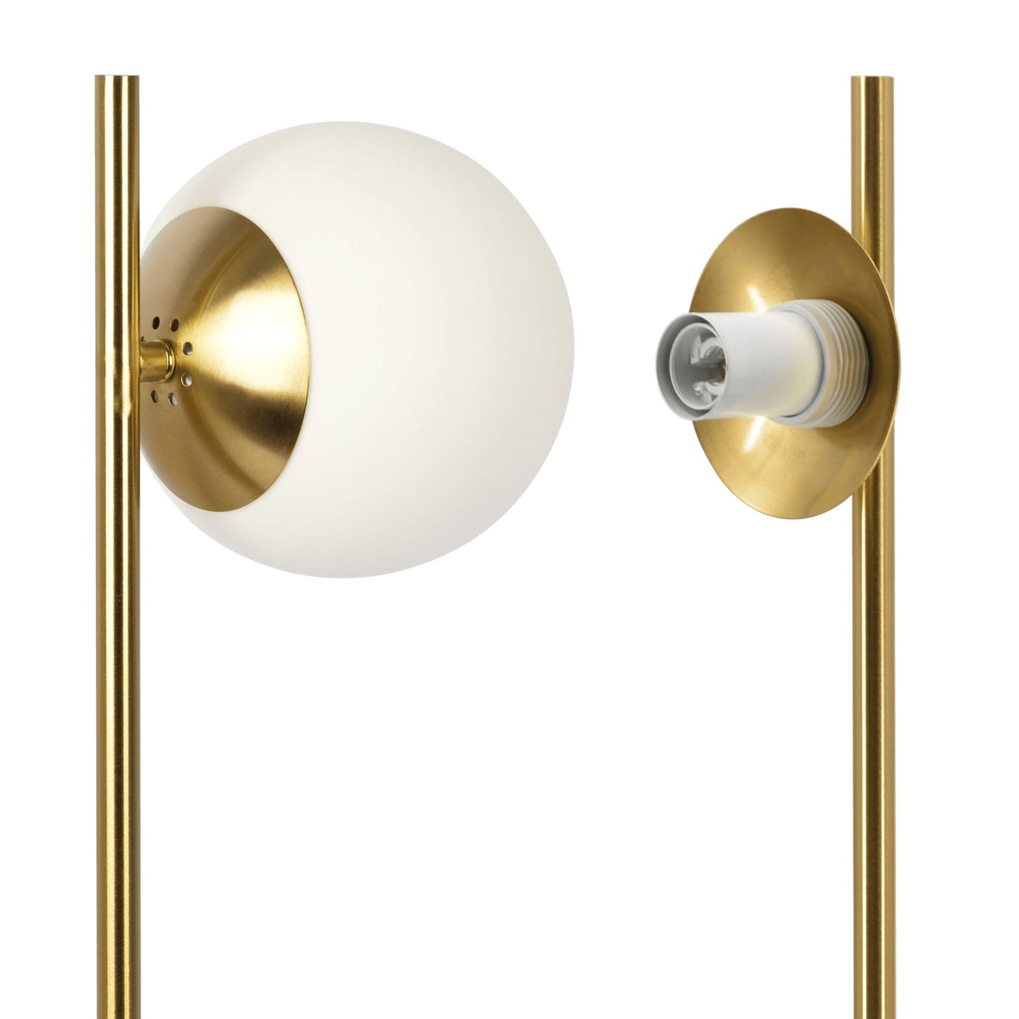 Ethereal modern small table lamp with white globe shade and gold hardware by HouseOfZazla on Tampa Home & Garden Store