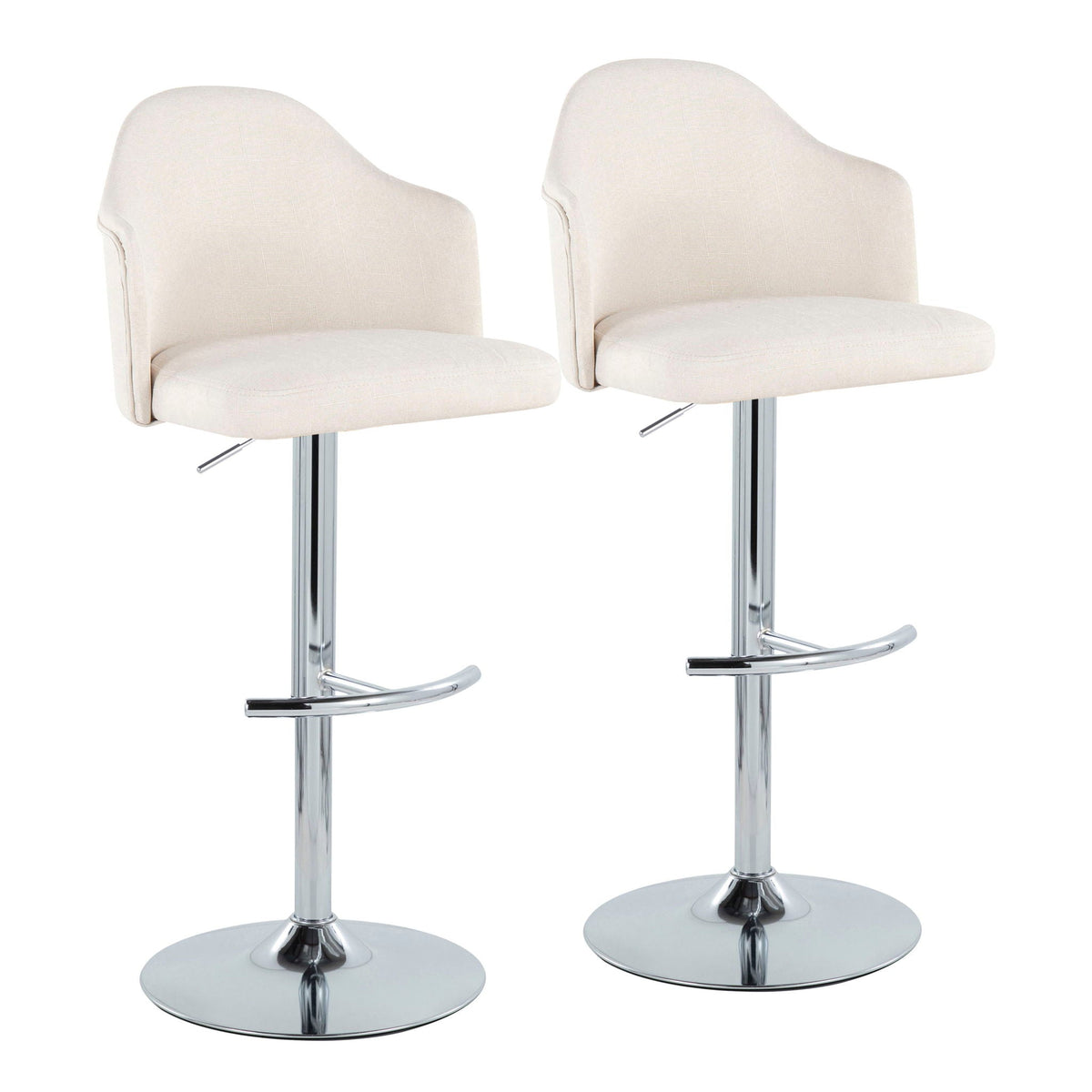 Contemporary beige adjustable barstool set with swivel, 2 stools, HouseOfZazla on Tampa Home & Garden Store