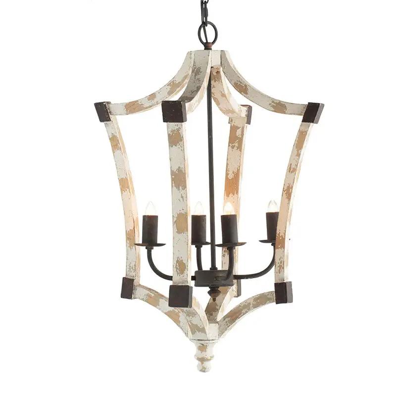 Cream 4 Light Chandelier with Adjustable Chain
