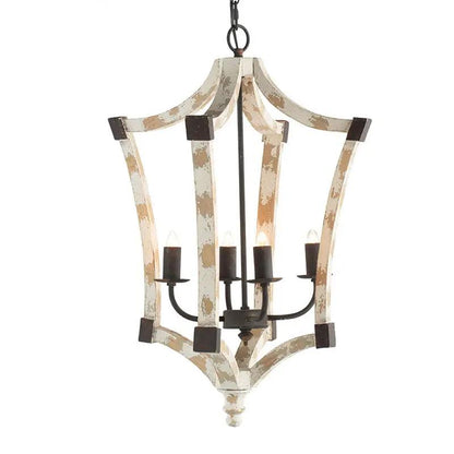 Cream 4 Light Chandelier with Adjustable Chain