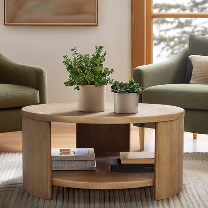 Minimalist Coffee Table with Storage Natural