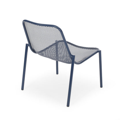 Kincaid Stackable Iron Chair navy outdoor armless chair with mesh seat and back HouseOfZazla on Tampa Home & Garden Store