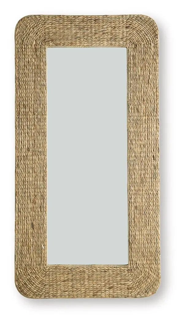 Norigan Floor Mirror natural woven rattan frame Unique Piece Furniture on Tampa Home & Garden Store