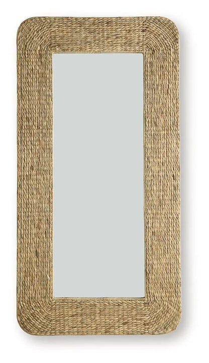 Norigan Floor Mirror natural woven rattan frame Unique Piece Furniture on Tampa Home & Garden Store