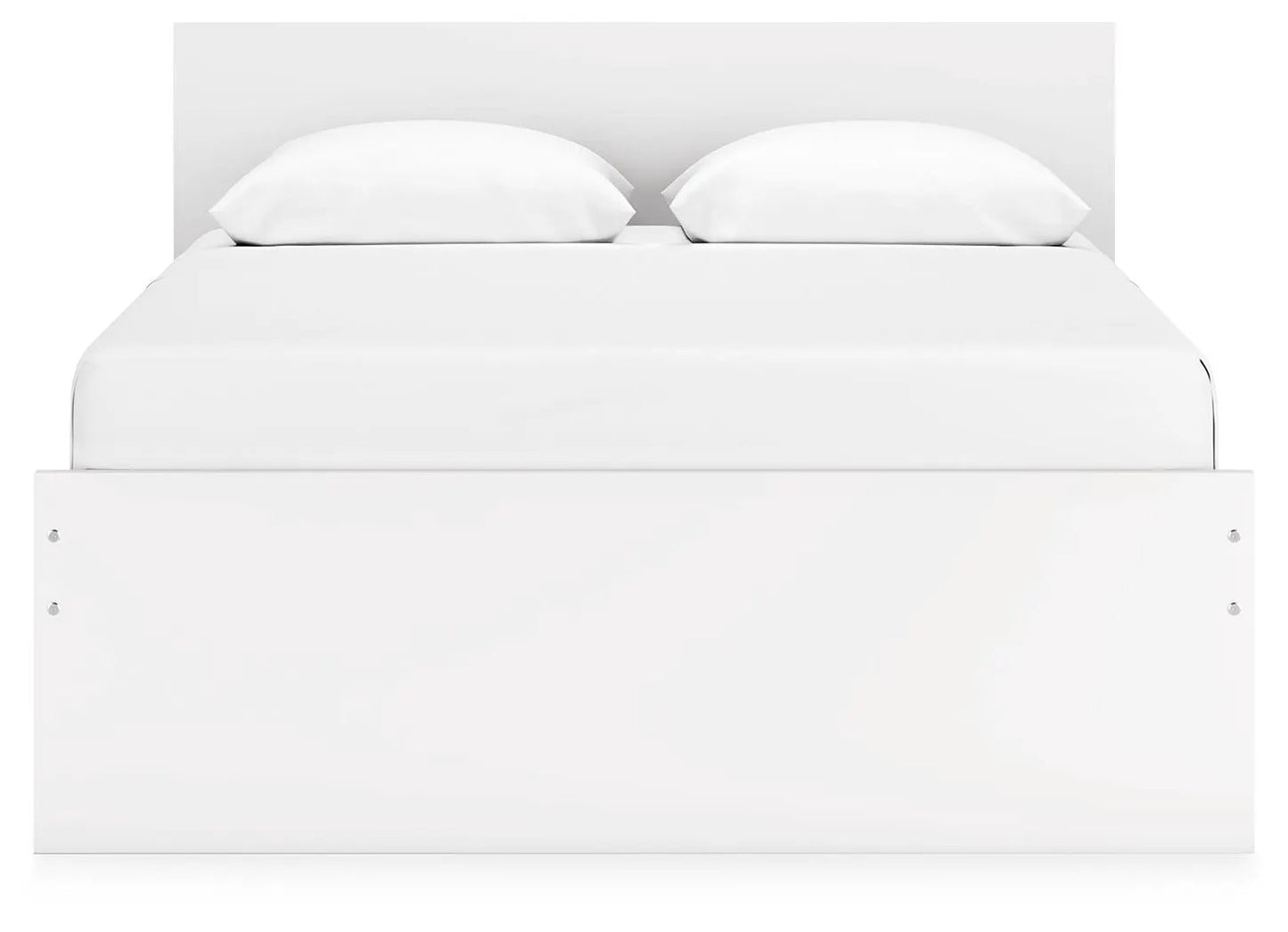 Onita - Panel Platform Bed, white finish; minimalist storage bed with clean panel headboard on Tampa Home & Garden Store
