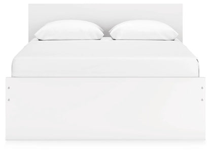 Onita - Panel Platform Bed, white finish; minimalist storage bed with clean panel headboard on Tampa Home & Garden Store