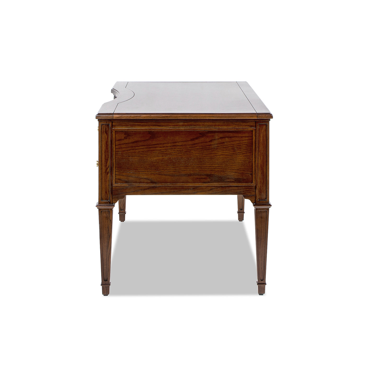 Dauphin Gold Accent 5-Drawer Wood Executive Desk in dark walnut ash wood veneer by HouseOfZazla on Tampa Home & Garden Store