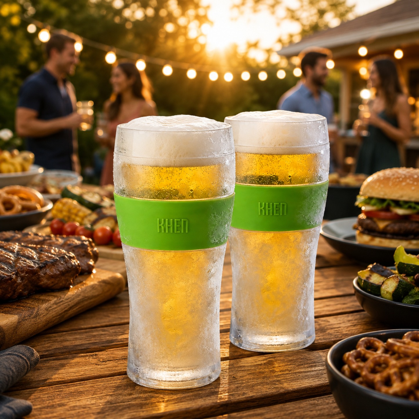 Barcelona Acrylic Cooling Beer Glassware Set of 2