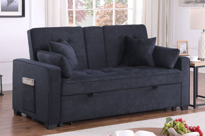 Sleeper loveseat by HouseOfZazla in dark gray with cup holder on Tampa Home & Garden Store