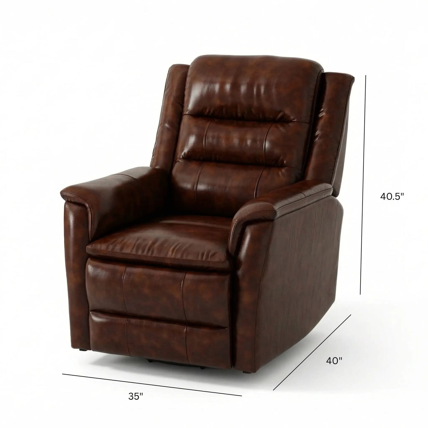 Swivel recliner chair in brown leather with manual footrest Unique Piece Furniture on Tampa Home & Garden Store