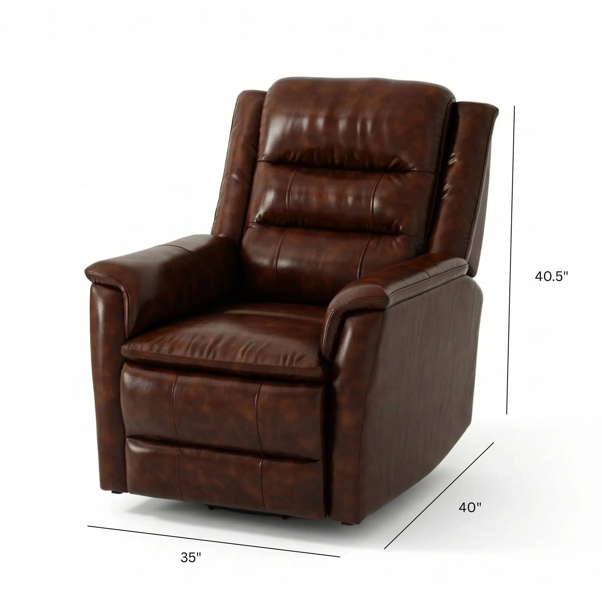 Swivel recliner chair in brown leather with manual footrest Unique Piece Furniture on Tampa Home & Garden Store