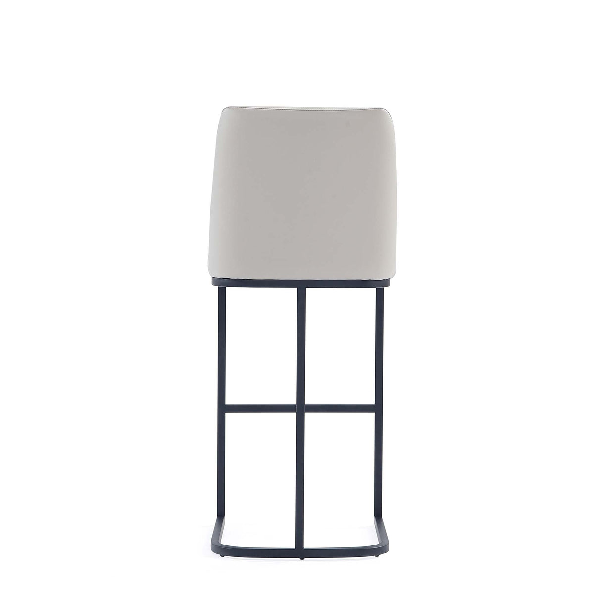 Serena Barstool beige upholstered back, bar height 28-30in, HouseOfZazla, black metal frame on Tampa Home & Garden Store