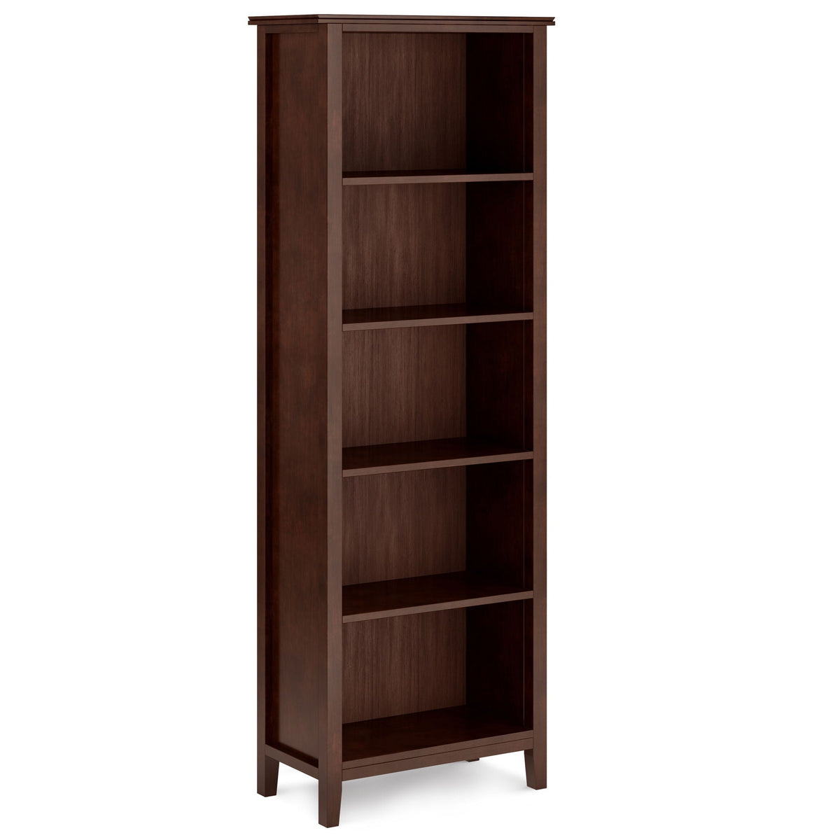 Handcrafted solid wood five-shelf bookcase in dark espresso finish by HouseOfZazla on Tampa Home & Garden Store
