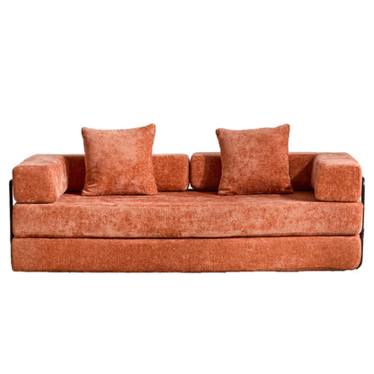 Compact Floor Sofa Bed With A Pillow And Frame