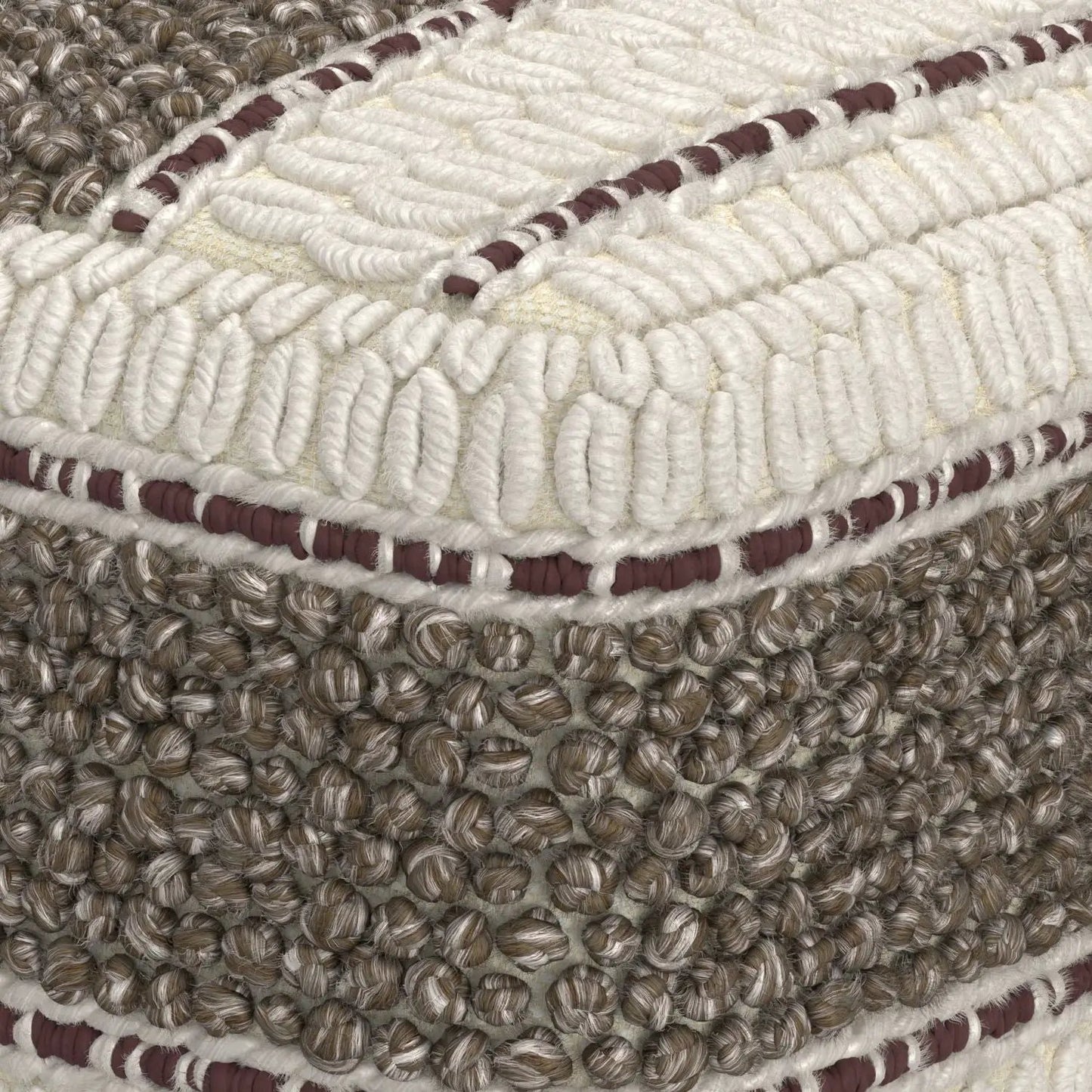 Grady Handcrafted Square Pouf for Living Room