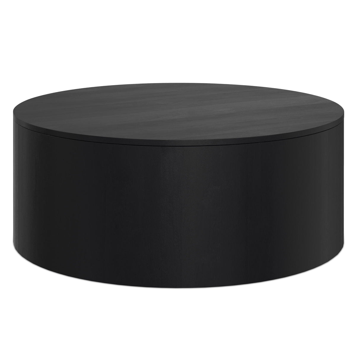 Millbury Drum Coffee Table black wood finish round drum design by HouseOfZazla on Tampa Home & Garden Store