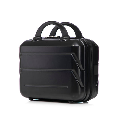 Black hard-shell luggage with dual top handles and zipper closure on Tampa Home & Garden Store