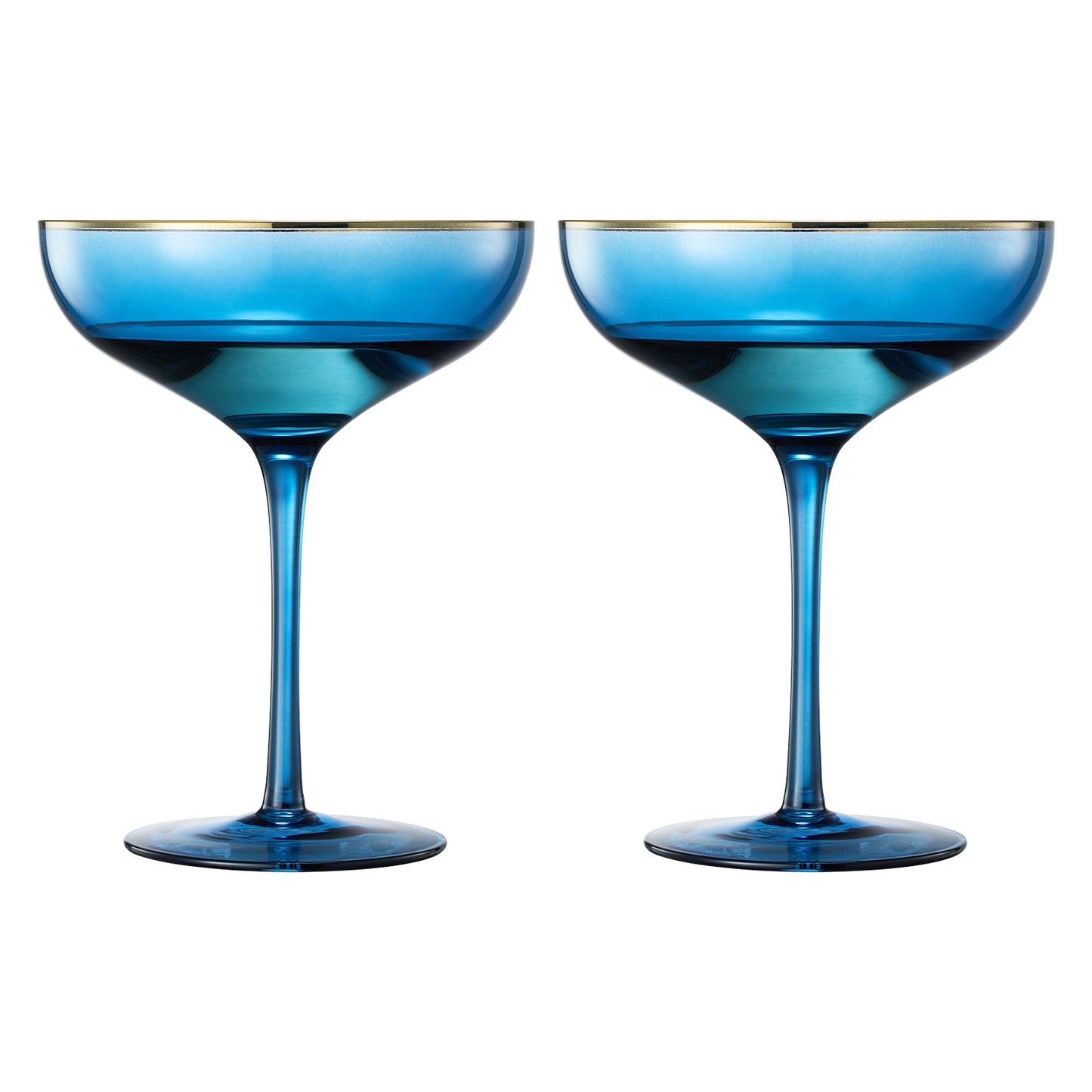 Palazzo Blue Champagne Coupe Set of 2 Glasses