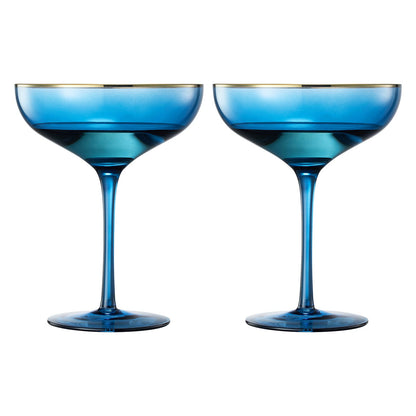 Palazzo Blue Champagne Coupe Set of 2 Glasses